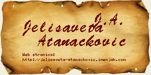 Jelisaveta Atanacković vizit kartica